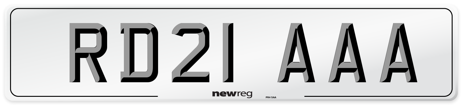 RD21 AAA Number Plate from New Reg